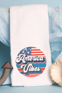 America Vibes Patriotic Waffle Weave Towel