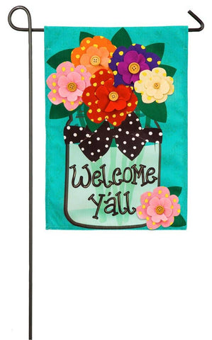 Welcome Y'all Flowers Garden Flag