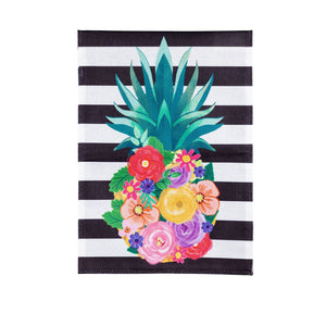 Color Floral Pineapple Striped Garden Burlap Flag