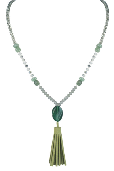 Green Tassel necklace