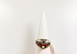 Sterling silver owl ring