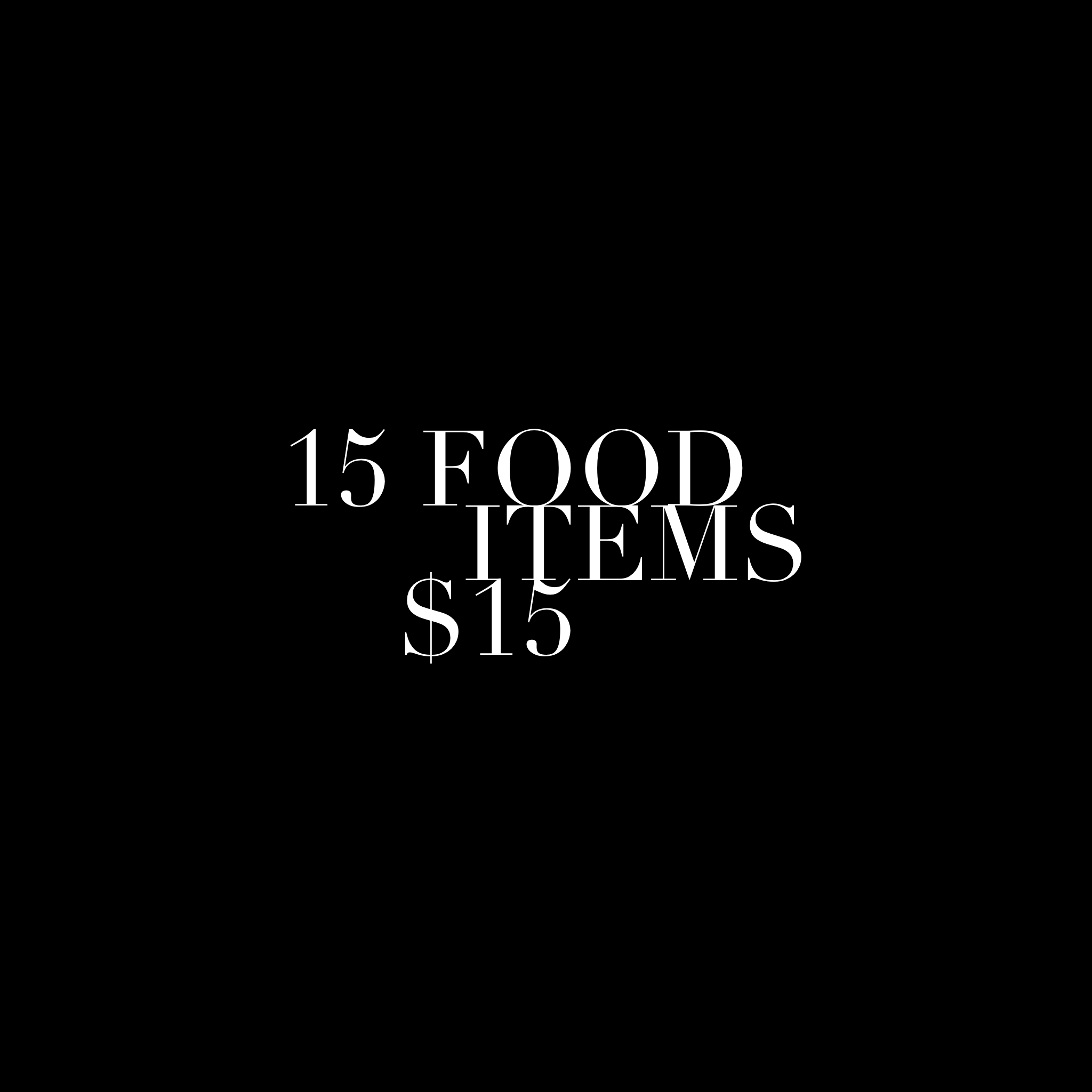 15 food items for $10
